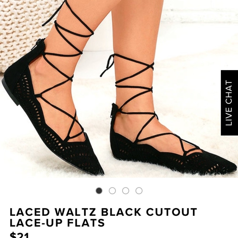 Lulus Black Lace- up Flats